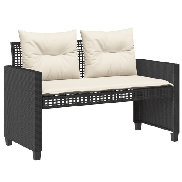 4-tlg. Garten Sofagarnitur Schwarz Poly Rattan
