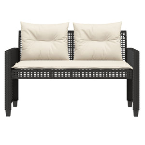 4-tlg. Garten Sofagarnitur Schwarz Poly Rattan