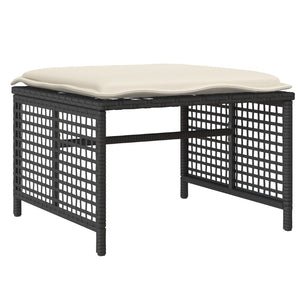 4-tlg. Garten Sofagarnitur Schwarz Poly Rattan