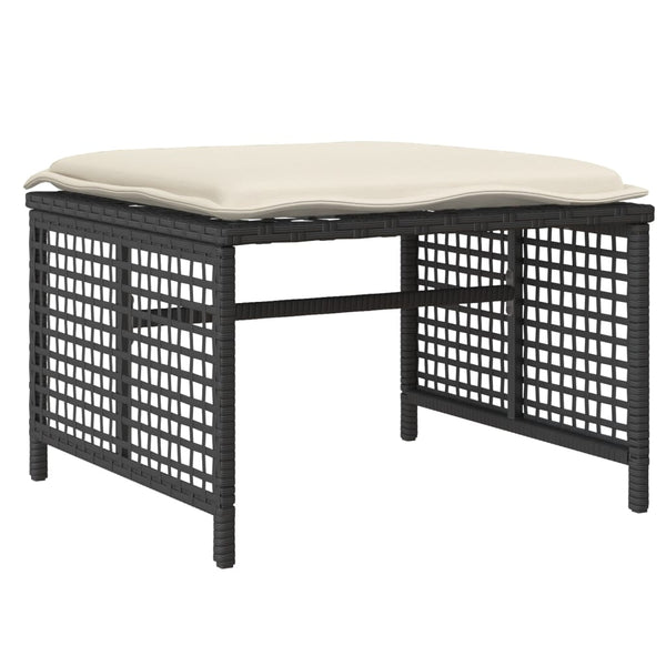 4-tlg. Garten Sofagarnitur Schwarz Poly Rattan