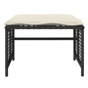 4-tlg. Garten Sofagarnitur Schwarz Poly Rattan