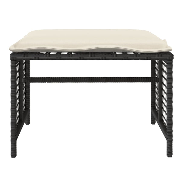 4-tlg. Garten Sofagarnitur Schwarz Poly Rattan