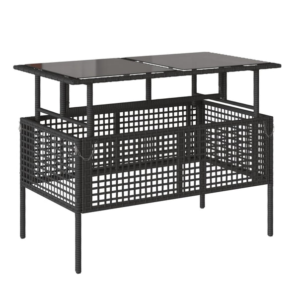 4-tlg. Garten Sofagarnitur Schwarz Poly Rattan