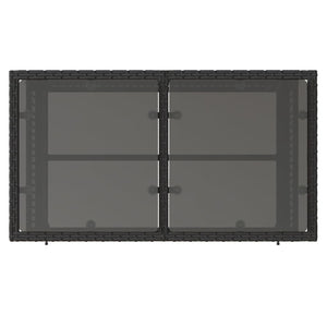 4-tlg. Garten Sofagarnitur Schwarz Poly Rattan