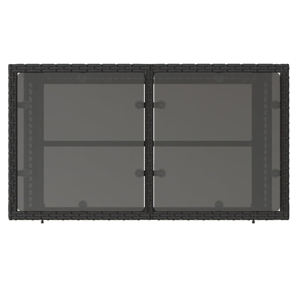4-tlg. Garten Sofagarnitur Schwarz Poly Rattan