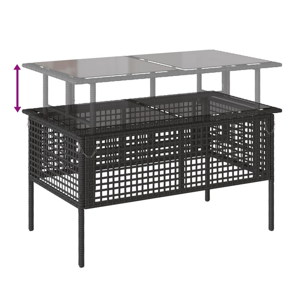 4-tlg. Garten Sofagarnitur Schwarz Poly Rattan
