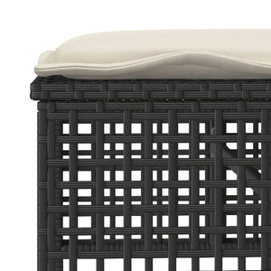 4-tlg. Garten Sofagarnitur Schwarz Poly Rattan