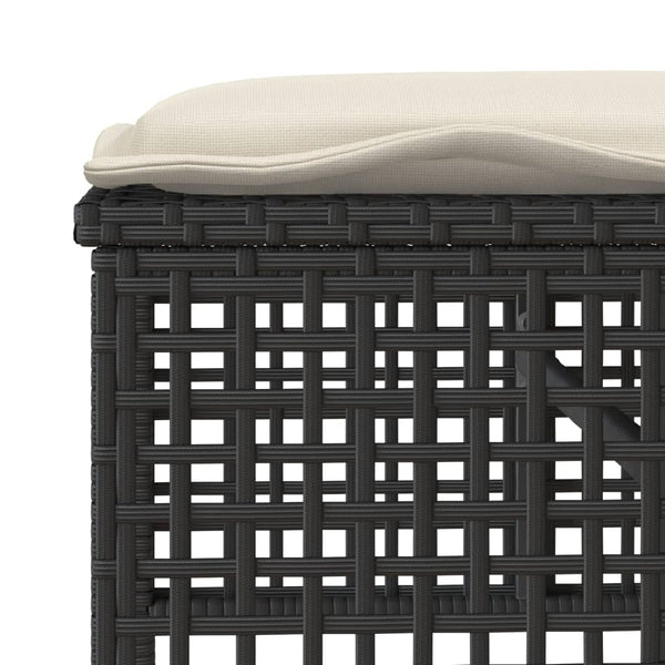 4-tlg. Garten Sofagarnitur Schwarz Poly Rattan