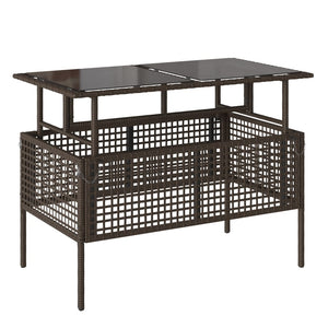 4-tlg. Garten Sofagarnitur Braun Poly Rattan