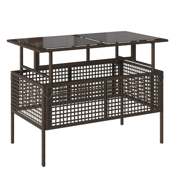 4-tlg. Garten Sofagarnitur Braun Poly Rattan