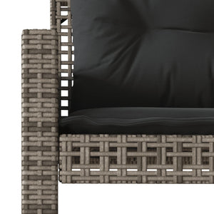 vidaXL Ensemble de canapés de jardin 4 pcs avec coussins Gris Résine tressée Verre