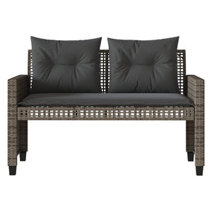 vidaXL Ensemble de canapés de jardin 4 pcs avec coussins Gris Résine tressée Verre