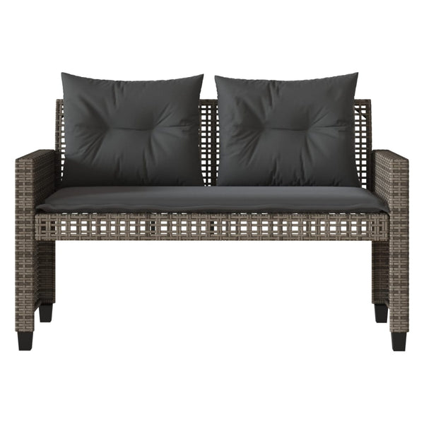 vidaXL Ensemble de canapés de jardin 4 pcs avec coussins Gris Résine tressée Verre