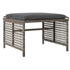 vidaXL Ensemble de canapés de jardin 4 pcs avec coussins Gris Résine tressée Verre