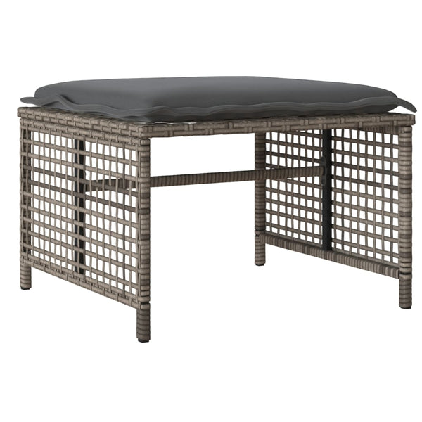 vidaXL Ensemble de canapés de jardin 4 pcs avec coussins Gris Résine tressée Verre
