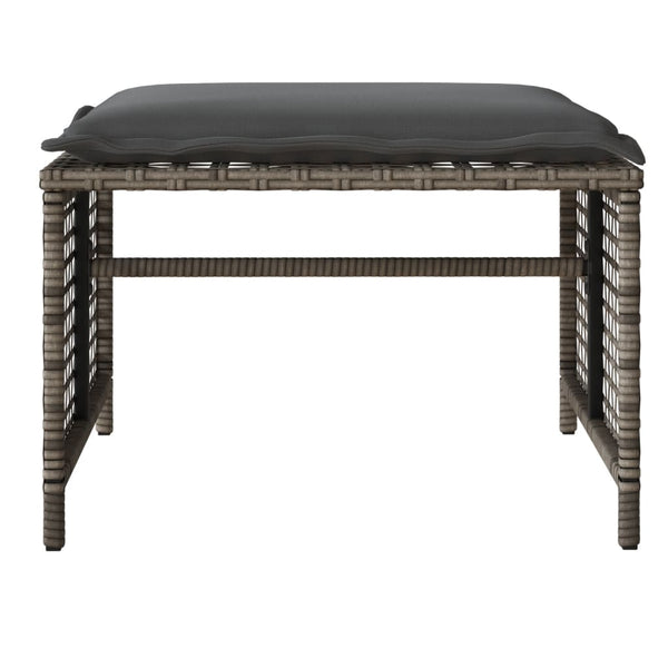 vidaXL Ensemble de canapés de jardin 4 pcs avec coussins Gris Résine tressée Verre