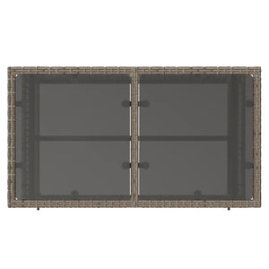 vidaXL Ensemble de canapés de jardin 4 pcs avec coussins Gris Résine tressée Verre