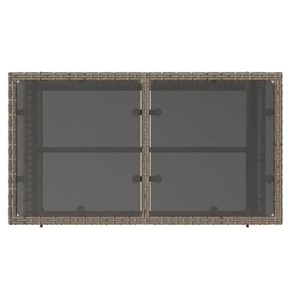 vidaXL Ensemble de canapés de jardin 4 pcs avec coussins Gris Résine tressée Verre
