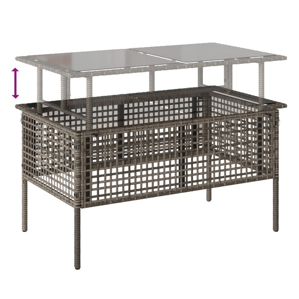 vidaXL Ensemble de canapés de jardin 4 pcs avec coussins Gris Résine tressée Verre