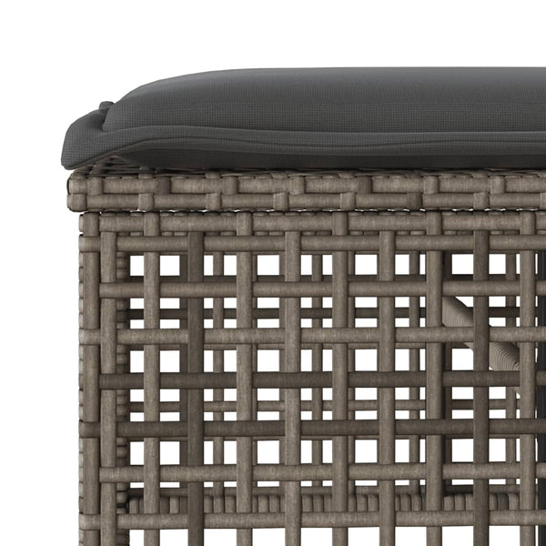 vidaXL Ensemble de canapés de jardin 4 pcs avec coussins Gris Résine tressée Verre