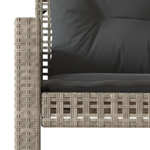 vidaXL Ensemble de canapé de jardin 4 pcs avec coussins Gris clair résine tressée verre