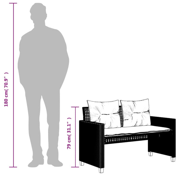 vidaXL Ensemble de canapé de jardin 4 pcs avec coussins Gris clair résine tressée verre
