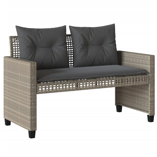 vidaXL Ensemble de canapé de jardin 4 pcs avec coussins Gris clair résine tressée verre