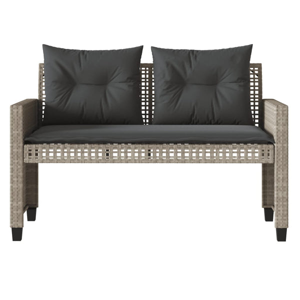 vidaXL Ensemble de canapé de jardin 4 pcs avec coussins Gris clair résine tressée verre