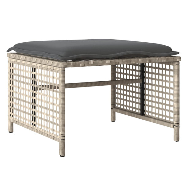 vidaXL Ensemble de canapé de jardin 4 pcs avec coussins Gris clair résine tressée verre