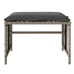vidaXL Ensemble de canapé de jardin 4 pcs avec coussins Gris clair résine tressée verre