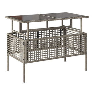 vidaXL Ensemble de canapé de jardin 4 pcs avec coussins Gris clair résine tressée verre