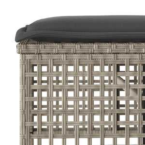 vidaXL Ensemble de canapé de jardin 4 pcs avec coussins Gris clair résine tressée verre