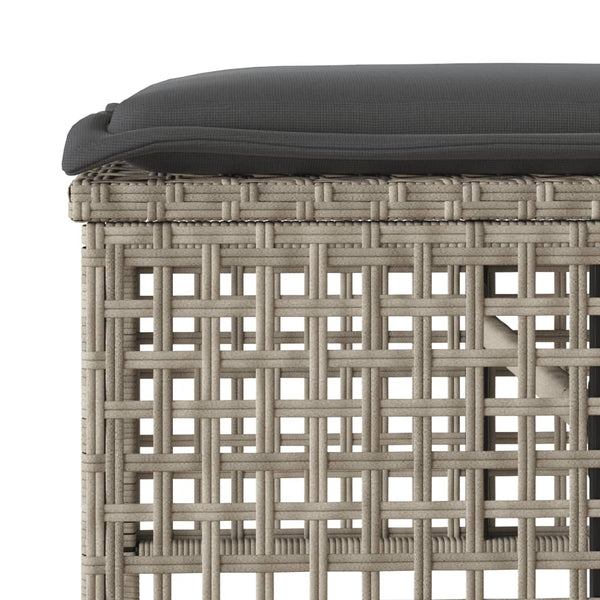 vidaXL Ensemble de canapé de jardin 4 pcs avec coussins Gris clair résine tressée verre