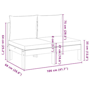 2-Sitzer Gartensofa Akazie mit Kissen