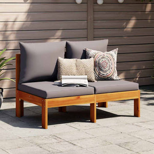 2-Sitzer Gartensofa Akazie mit Kissen