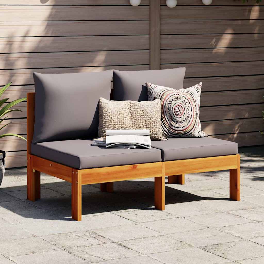 2-Sitzer Gartensofa Akazie mit Kissen