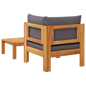 2-tlg. Garten-Sofa-Set Akazie mit Kissen