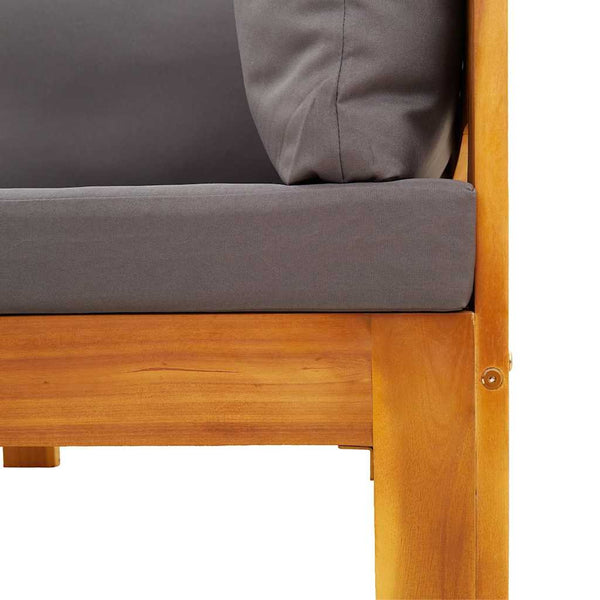 2-tlg. Garten-Sofa-Set Akazie mit Kissen