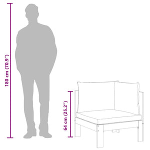 2-tlg. Garten-Sofa-Set Akazie mit Kissen