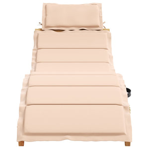 Sonnenliege Akazie mit Auflage Beige