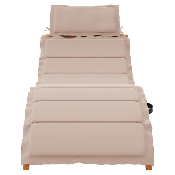 Sonnenliege Akazie mit Auflage Taupe