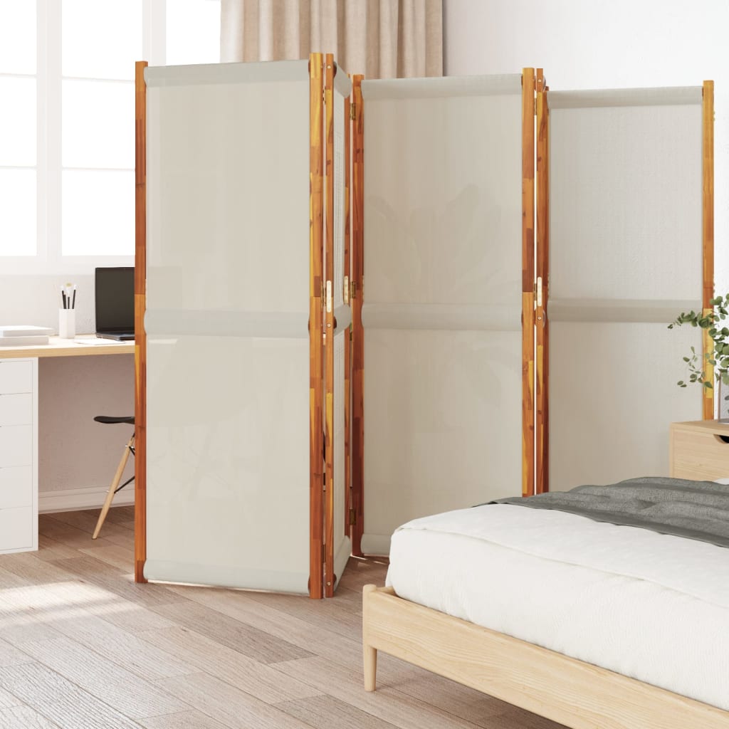 Hellgrauer 5-teiliger Paravent 350x180 cm