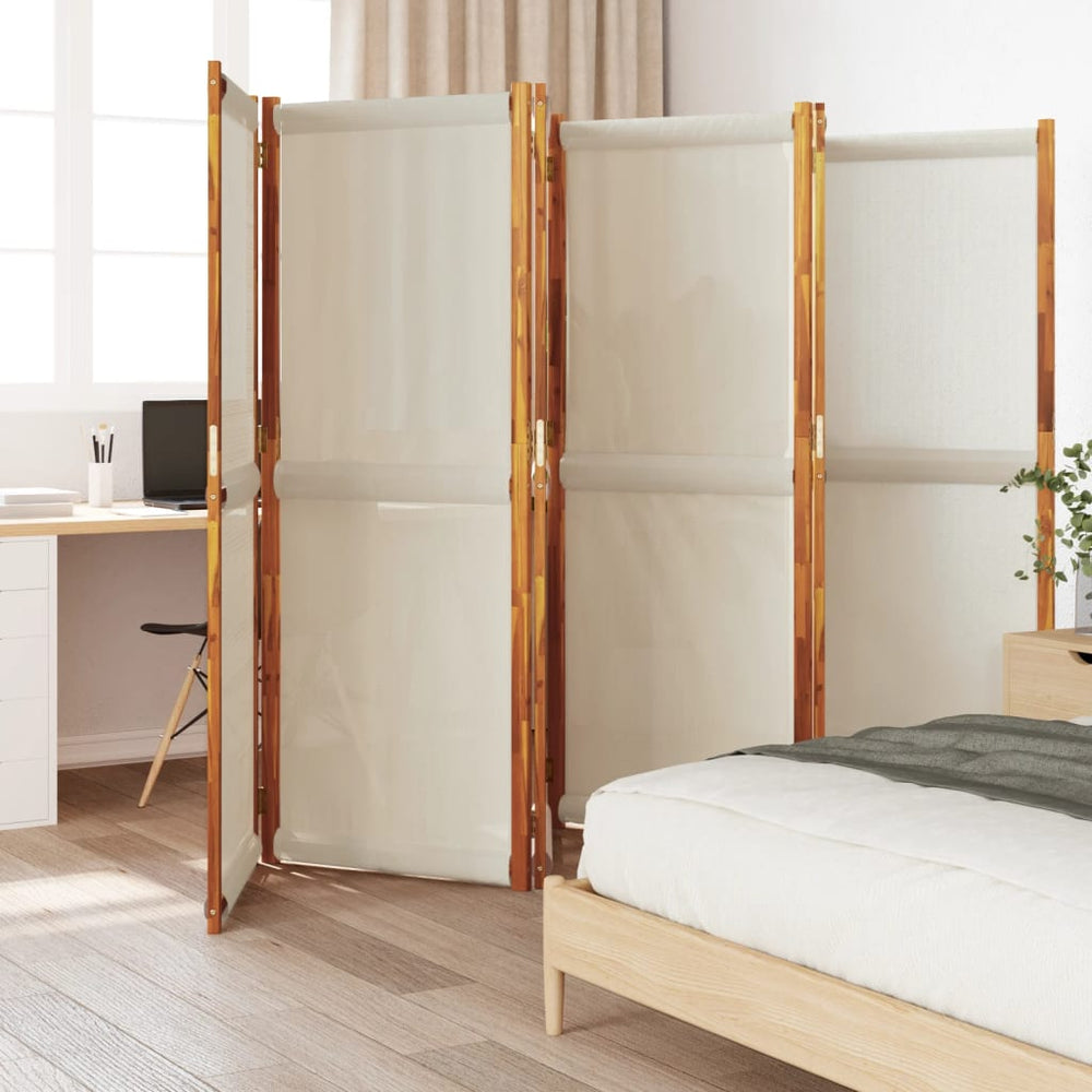 6-teiliger Paravent Hellgrau 420x180 cm