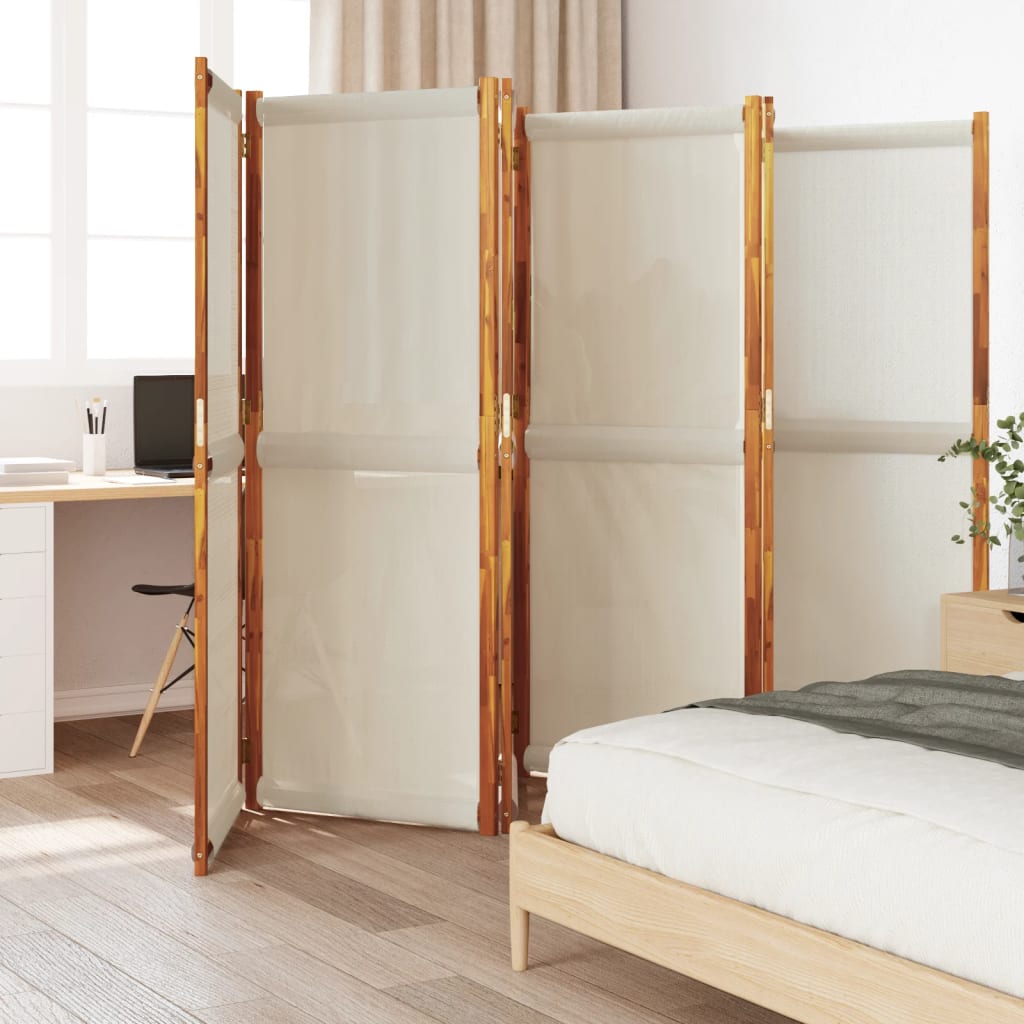 6-teiliger Paravent Hellgrau 420x180 cm