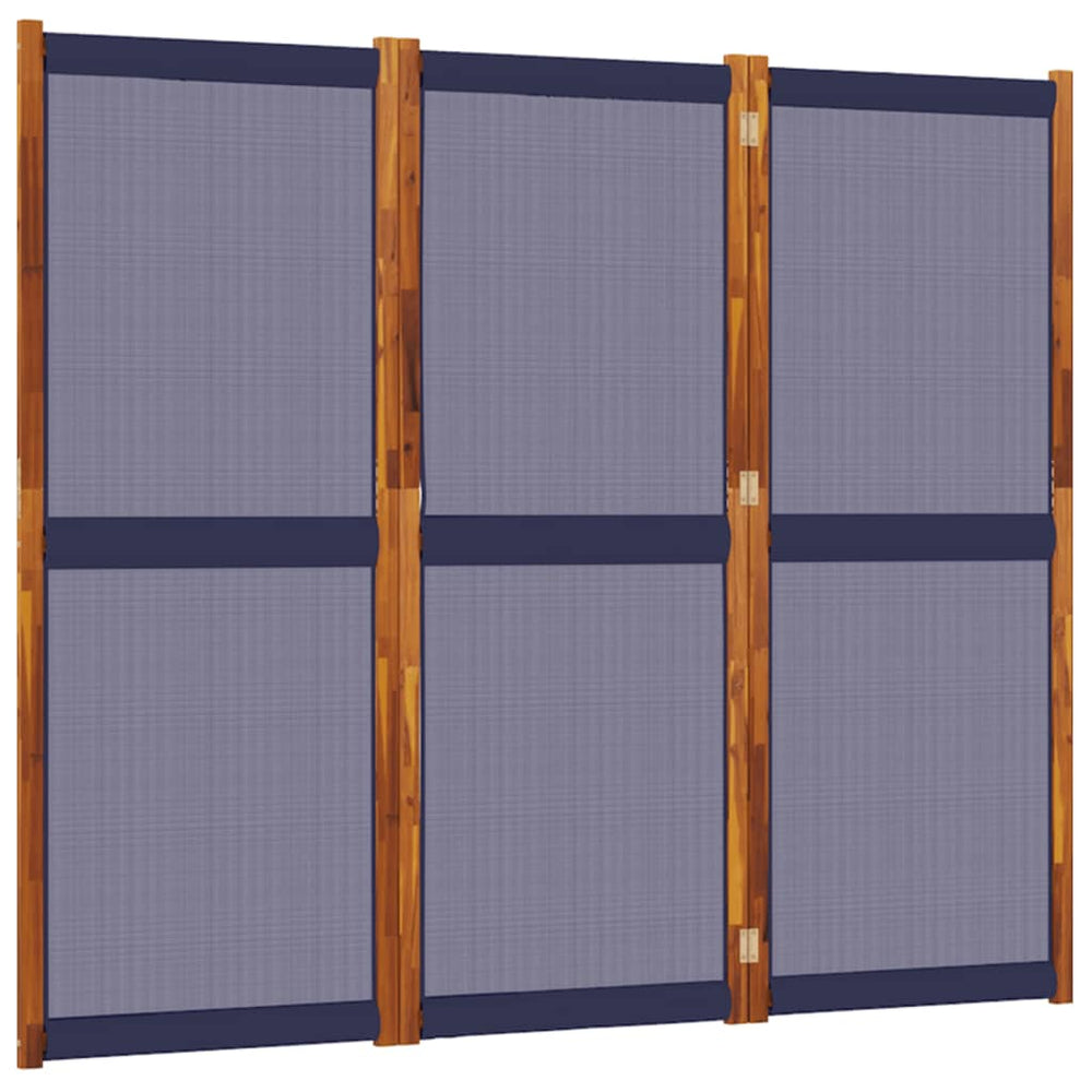 Dunkelblauer 3-tlg. Paravent 210x180 cm