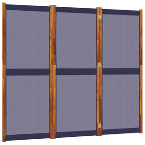 Dunkelblauer 3-tlg. Paravent 210x180 cm