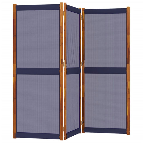Dunkelblauer 3-tlg. Paravent 210x180 cm