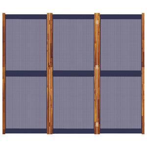 Dunkelblauer 3-tlg. Paravent 210x180 cm