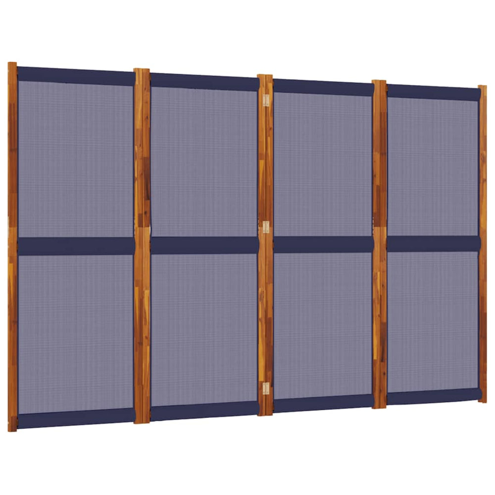 Dunkelblauer 4-Panel Paravent 280x180 cm