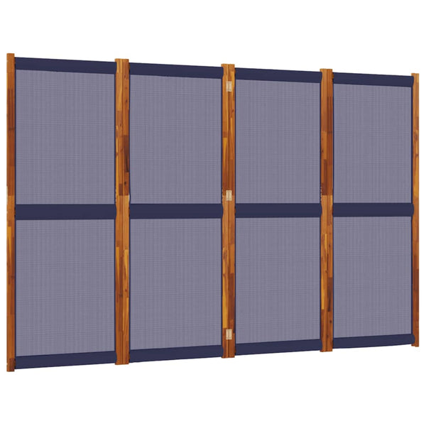 Dunkelblauer 4-Panel Paravent 280x180 cm